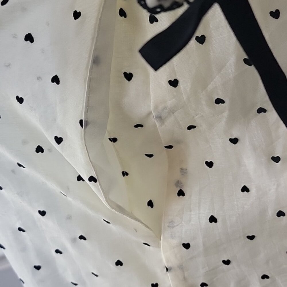 FOR LOVE & LEMONS Eden Cream Black Velvet Heart Midi Cottage Peasant‎ Dress XL - Picture 5 of 9